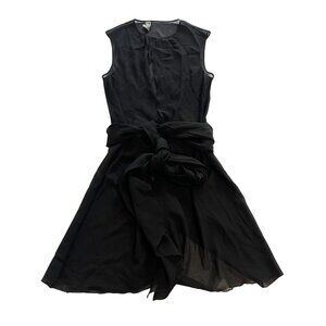 Vintage 1990s Gianni Versace Sheer Silk Chiffon Wrap Mini Dress in Black